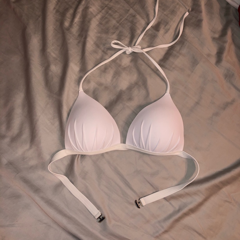 White Halter Bikini Top